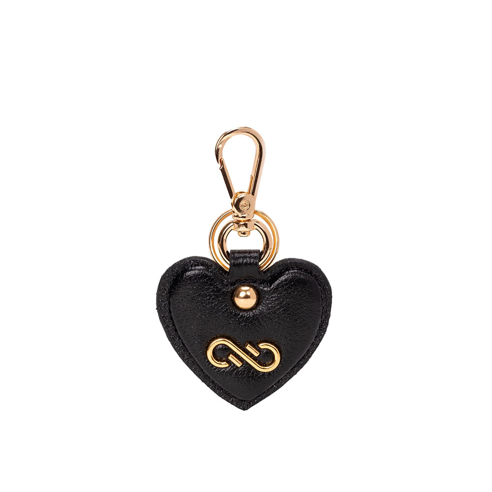 Chaveiro em Couro Love Preto