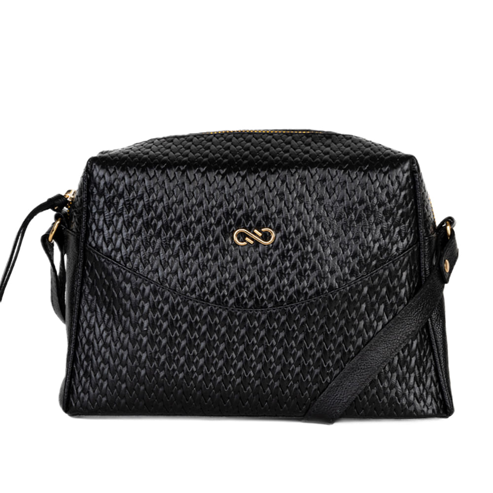 Bolsa Transversal Cleo Tresse Preta